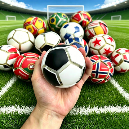 Stress-Relief Football Squeeze Toy International Flag Keychain Souvenir Small Fan Gift Button Collectible
