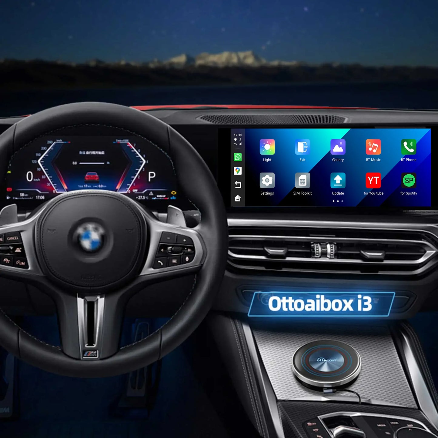 OTTOCAST OttoAiBox i3 for Car built in Wireless CarPlay AI Box Android 13 TV Box QCM 6125 for Netflix for BMW Car Accessories