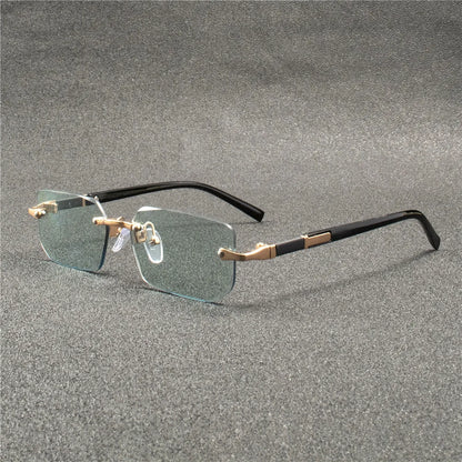 5PCS Rimless Sunglasses Rectangle Fashion Popular Women Men Shades Small Square Sun Glasses  For Female male Summer Traveling