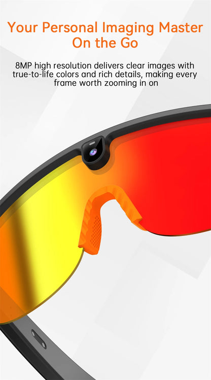 4K Polarized AI Smart Cycling Glasses Men 800W Camera Video Recording Translation Sunglasses Bluetooth Call Music Sports Glasses