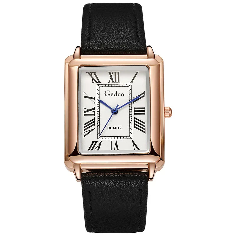 New Fashion Designer Rectangle Dial Quartz Watch for Men Casual Leather Strap Luxury Business Wristwatch Relogio Masculino