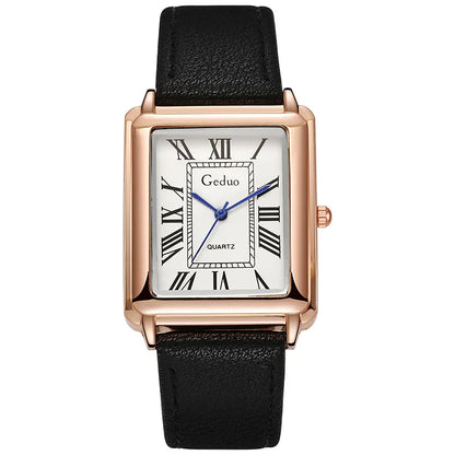 New Fashion Designer Rectangle Dial Quartz Watch for Men Casual Leather Strap Luxury Business Wristwatch Relogio Masculino