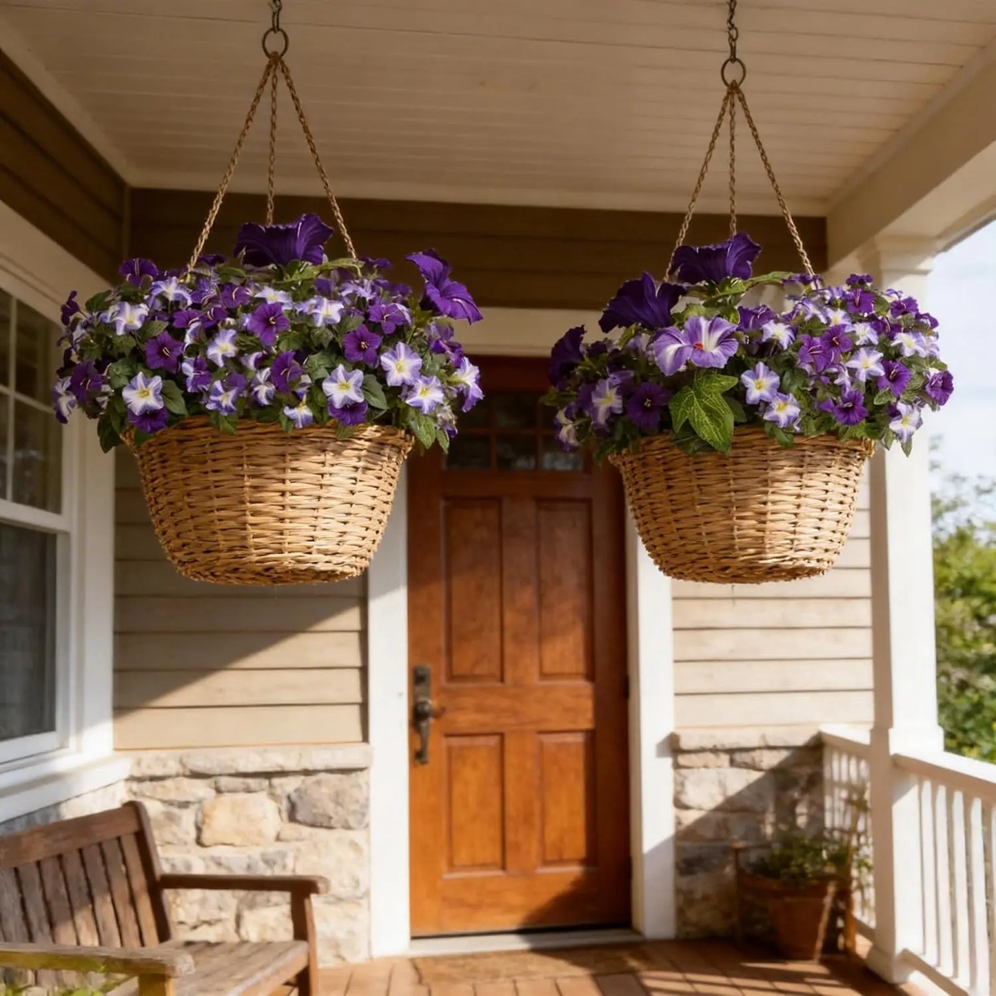 1/3/6pcs Artificial Petunia Flowers UV Resistant Silk Flower Look Real Fake Flowers for Outdoor Home Garden Balcony Decoration
