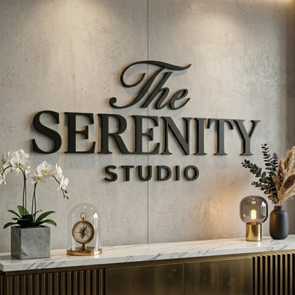 Customized 3D Business Logo Sign Laser Cut Acrylic Logo Wall Mounted Name Sign Beauty Salon/Office/Shop/Home/Dental/SPA Decor