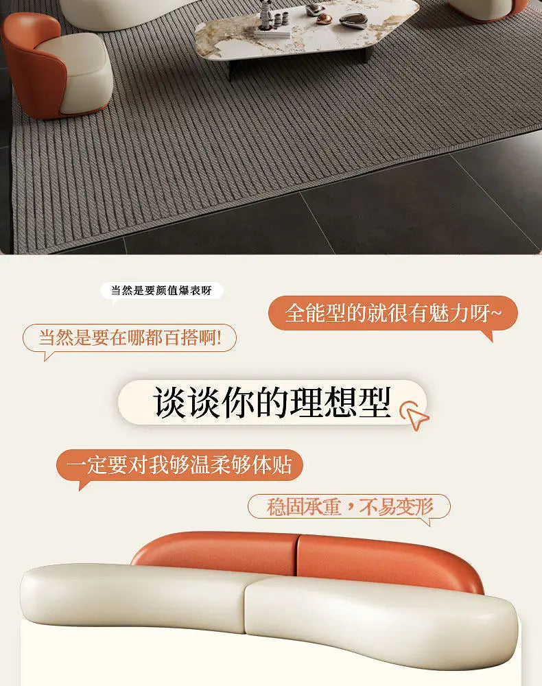 Italian Luxury Curved Sofa Modern Simple Hotel Homestay Lounge Office Sofa Designer Office Furniture أثاث مكتبات FYOS
