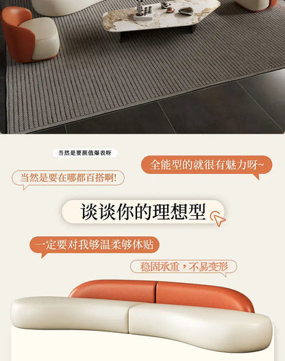 Italian Luxury Curved Sofa Modern Simple Hotel Homestay Lounge Office Sofa Designer Office Furniture أثاث مكتبات FYOS