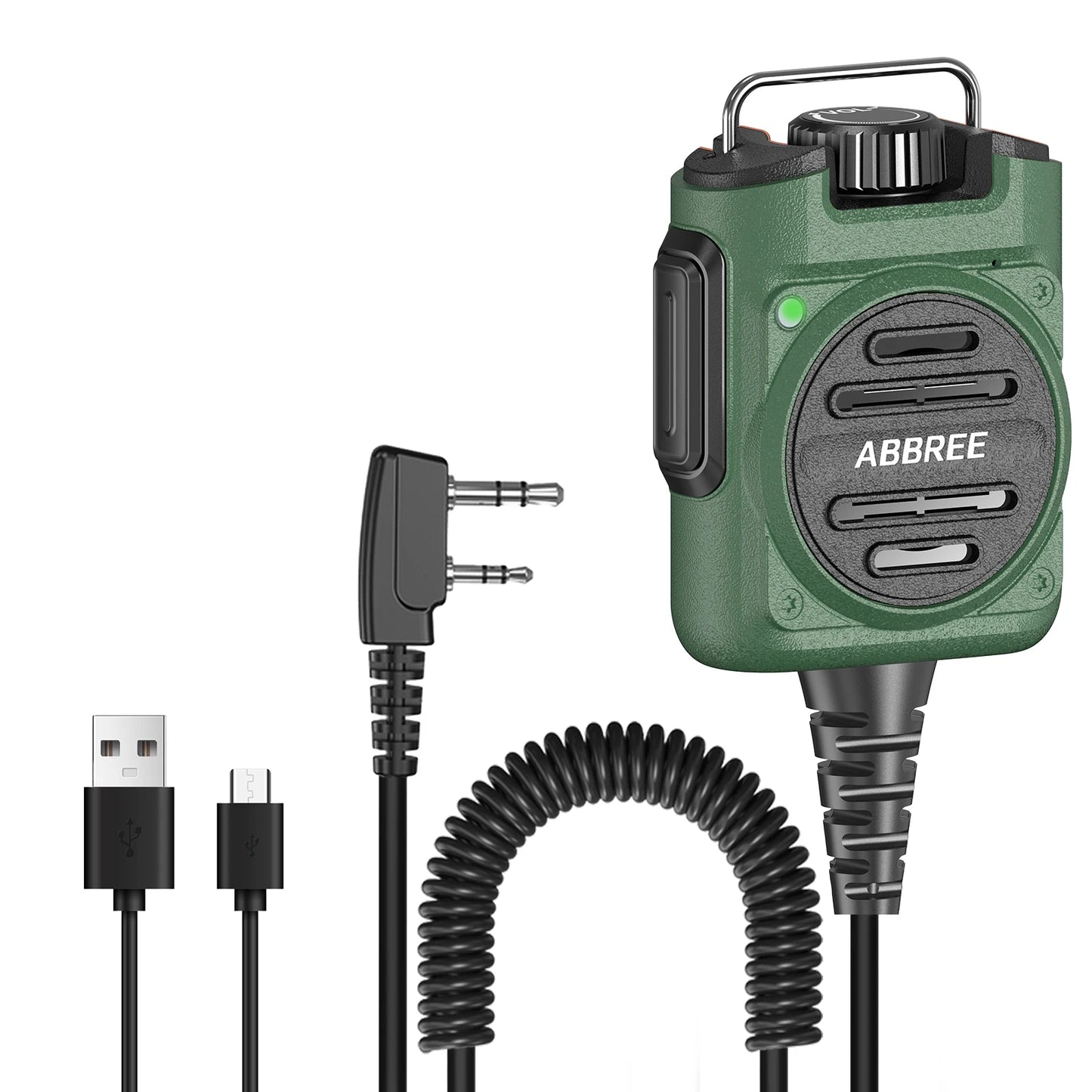 ABBREE AR-158 Rechargeable Walkie Talkie Microphone Speaker Adjust Volume PTT For Baofeng UV-5R Mini for Quansheng UV-K1 (8) K5