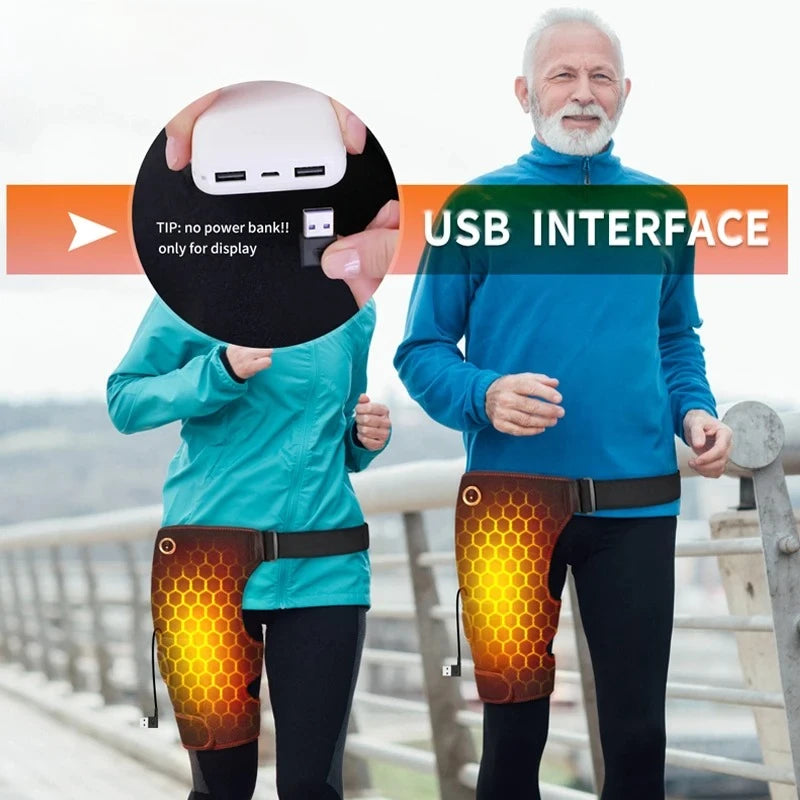 Cordless Heated Hip Support Brace with Massager Relief Lower Back Hip Heating  Massage Support Hips Muscle Relaxation