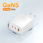 Ładowarka Baseus 65W USB C GaN, wspiera ładowanie QC PD, przenośna szybka ładowarka do iPhone'a 17 16 15, Xiaomi, ładowarka do laptopa