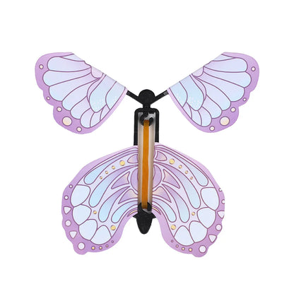 12PCS Magic Flying Butterflies Wind Up Toy Bookmark Greeting Rubber Band Powered Magic Prop,Surprise Gift Wedding,Birthday,Party