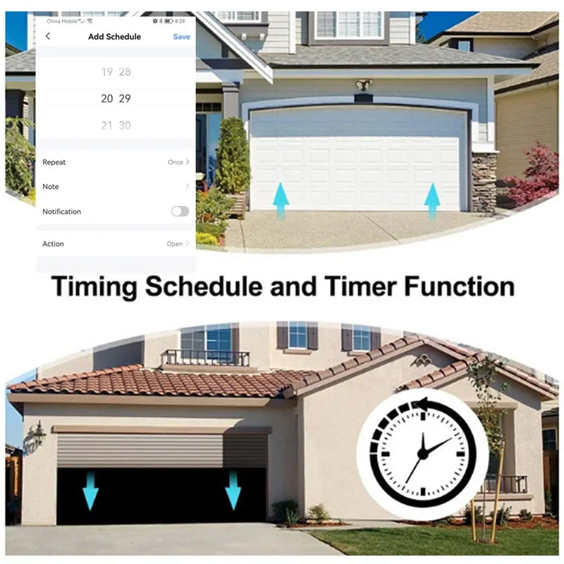 Smart Life ZigBee Garage Door Sliding Gate Opener App Control with Tuya Voice Control with Alexa Google Home Requires Gateway