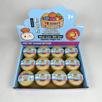 New 1-6pcs Blind Box Colorful Simulated Steamed Bun Squishy with Box Dumplings Sensory Squeeze Toy for Stress Relief