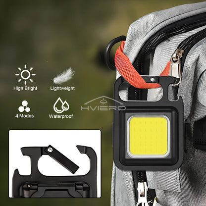 COB Work Light Flashlamp Mini Flashlight Keychain Carry LED Waterproof USB Charge Convenient Emergency Outdoor Lighting Camping