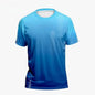 Hot selling men's summer badminton training gradient print comfortable and breathable round neck T-shirt outdoor sports top