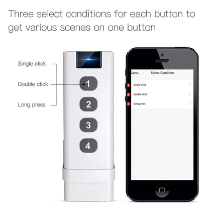 Tuya ZigBee Smart Scene Switch 1-4 Gang Portable Mini Design For Home Smart Life Remote Control Automation Scenario Switches