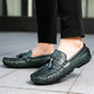 Men's Leather Tassel-Detailed Loafers, Men's Daily Casual Slip-On Footwear, Men's Reinforced Heel Slip-Proof Footwear Loafers