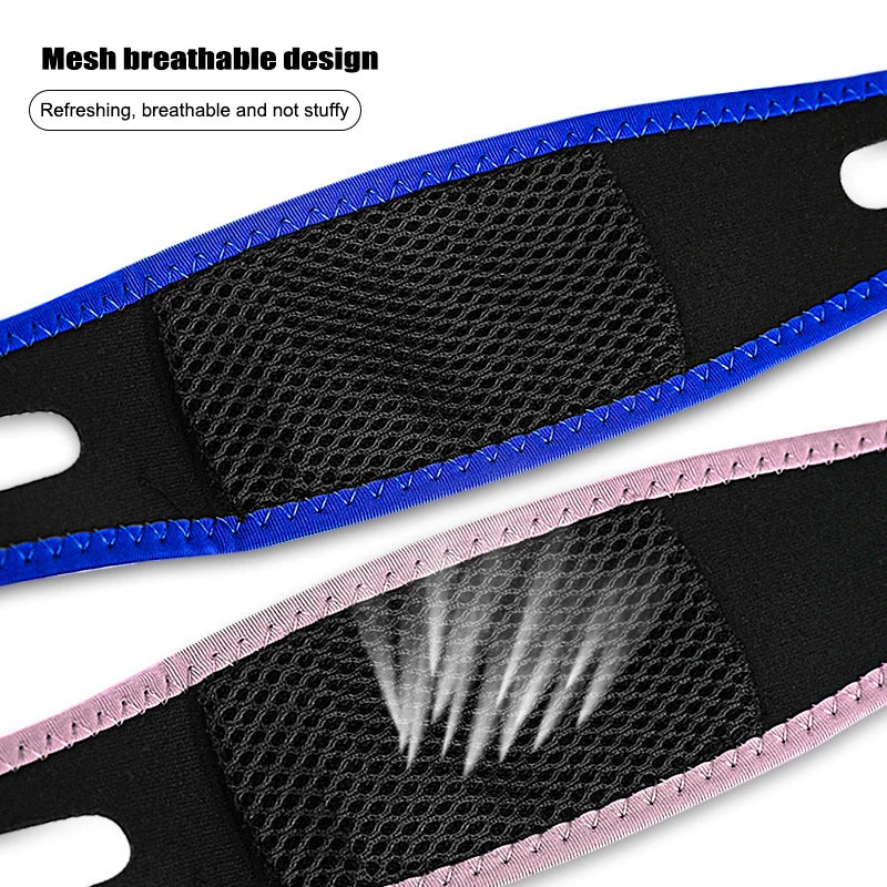 Anti Snore Chin Strap Nylon Elastic Breathable anti-Snoring Chin Belt Mouth Breathing Band Apnea Belt Improve Sleeping Care Tool
