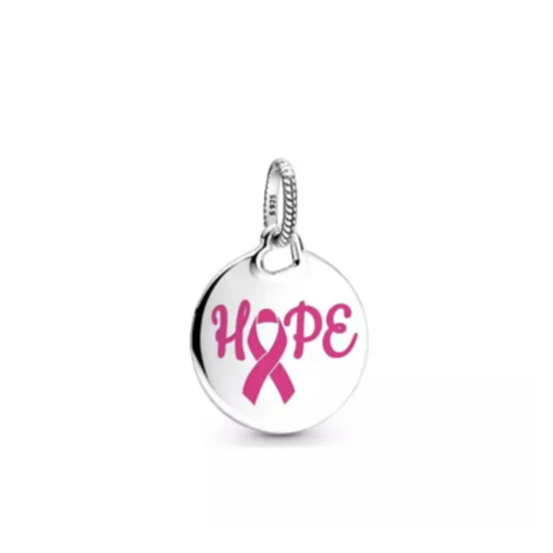2025 Hot selling 925 Silver Pink Bird Moon Pendant Suitable for European Bracelets DIY Accessories Women's Charm Jewelry Gifts