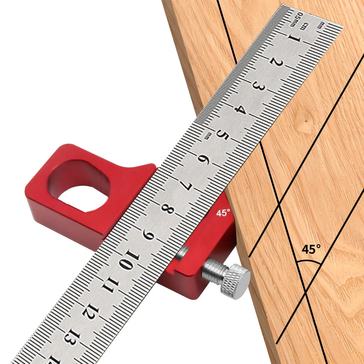 Steel Ruler Positioning Block 45/60/90 Degree Angle Scriber Line Marking Gauge Woodworking Square Scribe Tools for Ruler Locator
