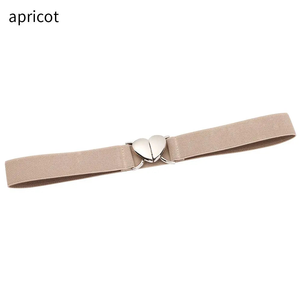 2022 Children Stretch Belts Girls Multicolor Adjustable Elastic Waist Belts with Heart Shape Buckle Waistband Accessories