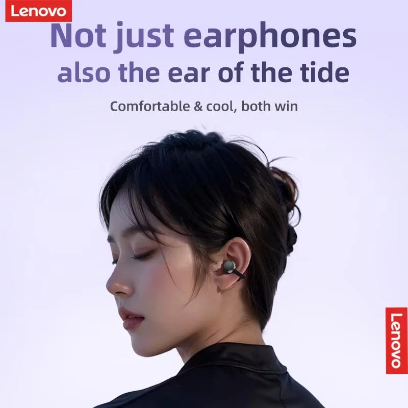 Lenovo TA410 Bluetooth 5.4 Wireless Earphones Open-Ear Bone Conduction Ear Clip Design Ultra-Light Comfortable Wearing Earphone