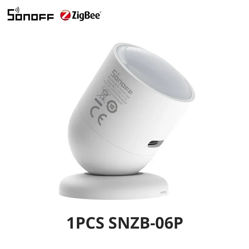 SONOFF SNZB 06P Zigbee Human Presence Sensor SNZB-06P Detector Motion Light Sensing Smart Home Automation Work with Alexa Google