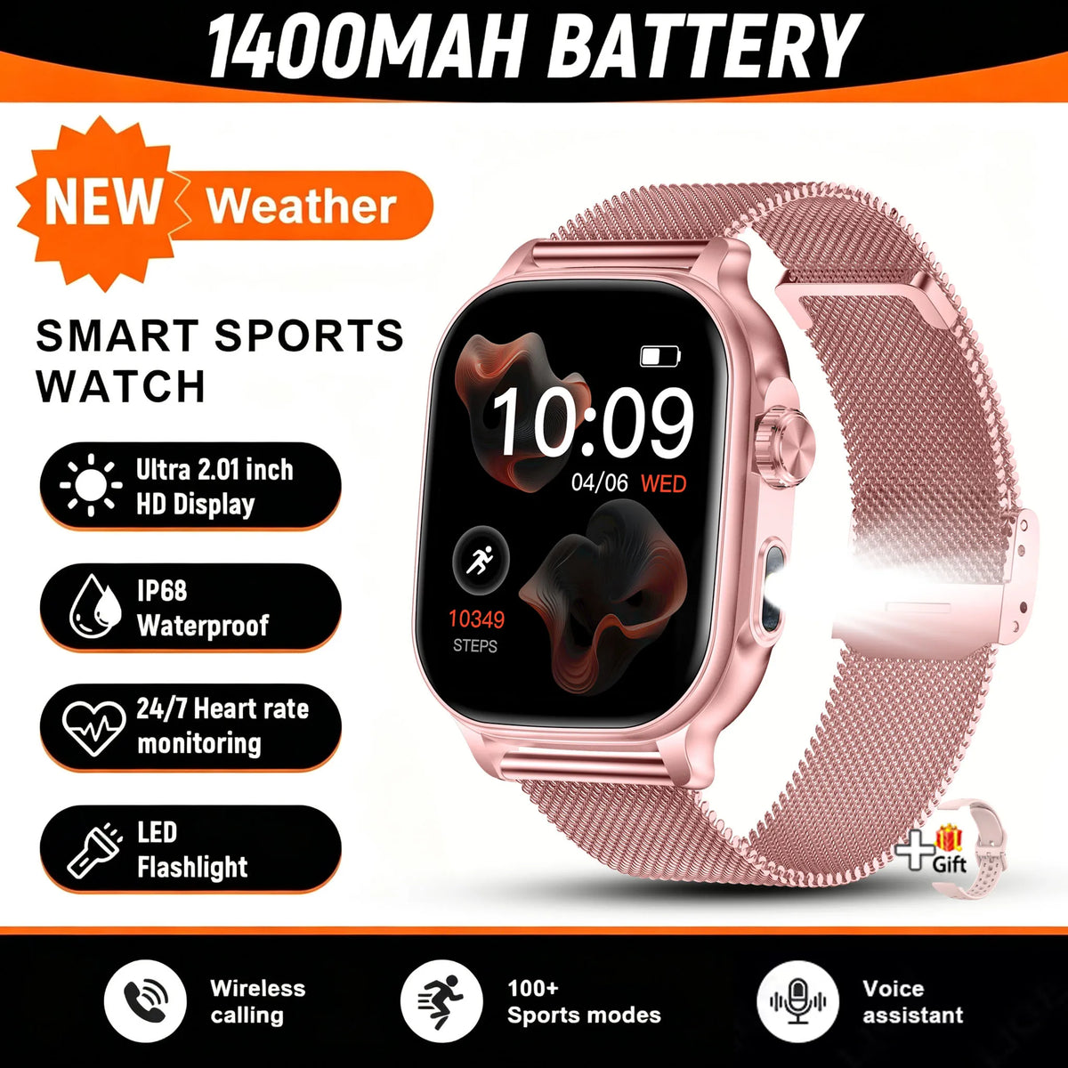 2026 New Amazfit Bip 6 Smartwatch Women Sports IP68 Waterproof Built-in 24H Heart Rate Bluetooth Call Ladies Fashion Smartwatch