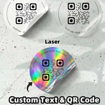 1/60/180 PCS Custom QR Code Round Stickers, Can Be Printed With Any Text/Image, Perfect for Parties, Labels, and Packaging.