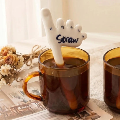 Reusable Foot Straw Handmade Toe Ceramic Drinkware Handmade Foot Straw For Fishing Drinking Tea Cold Picnic Outdoor Water