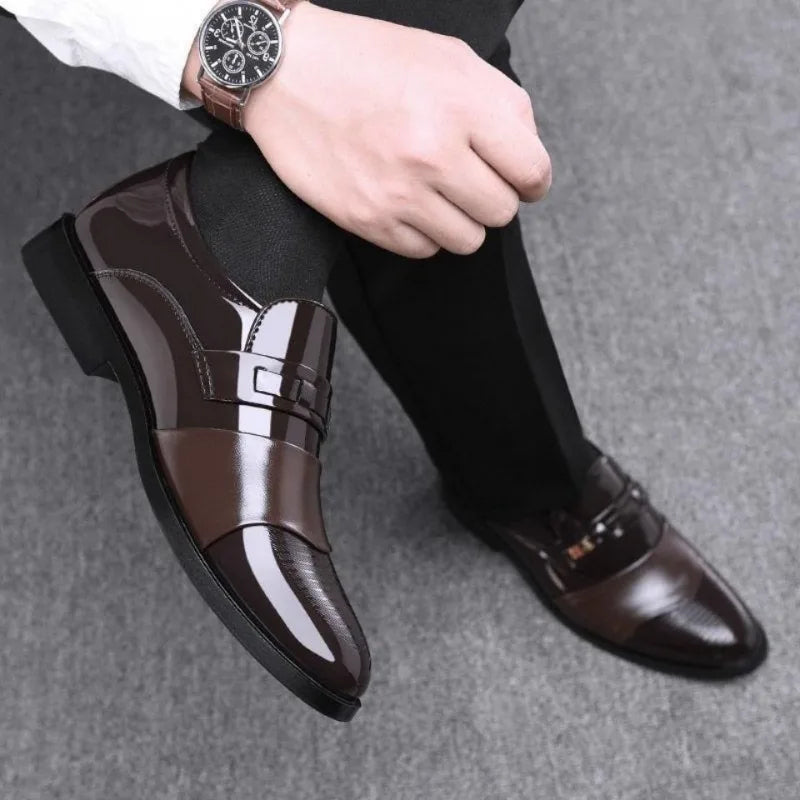 New Men's Leather Shoes Dress Casual Fashion Pointed Casual Shoes High-end Men's Business Leather Shoes