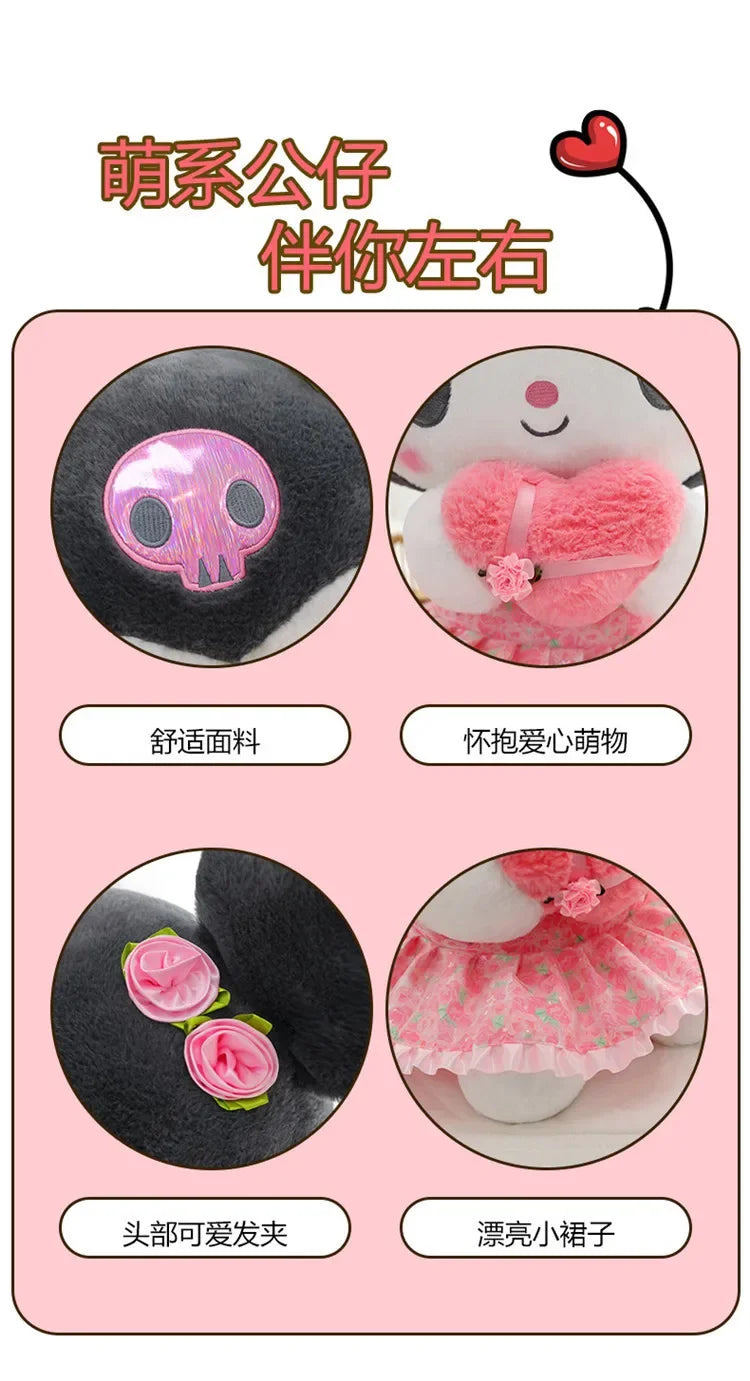 60cm Sanrio Kuromi Melody Hello Kitty Plush Toy Kawaii Cartoon Big Size KT Cat Plush Doll Soft Stuffed Pillow Kids Birthday Gift