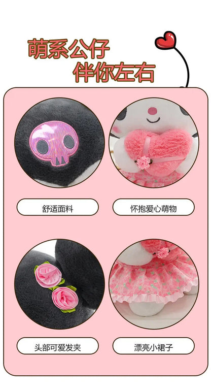 60cm Sanrio Kuromi Melody Hello Kitty Plush Toy Kawaii Cartoon Big Size KT Cat Plush Doll Soft Stuffed Pillow Kids Birthday Gift