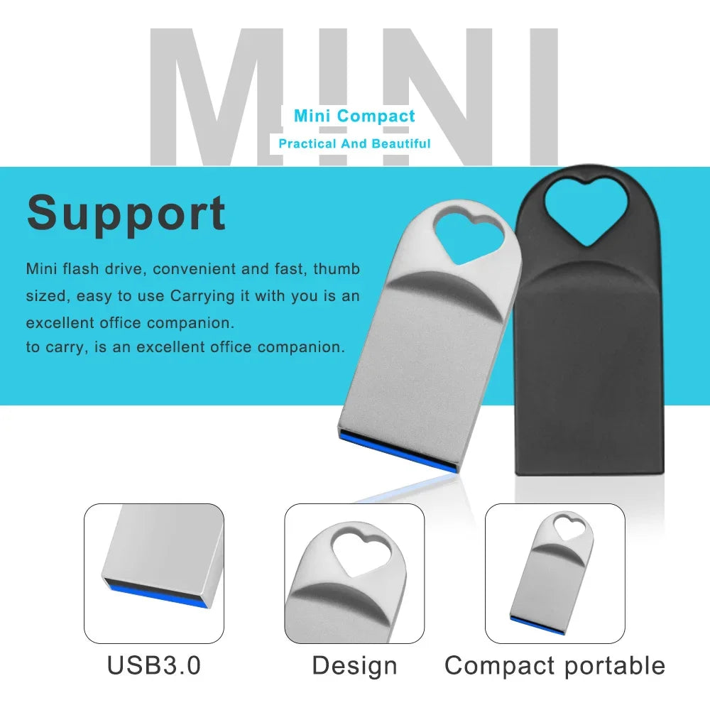High Speed super mini USB 3.0 Flash Drives 128GB 64GB Pendrive 32GB 16GB Usb Memory Stick 8gb Pen flash drive for Computer