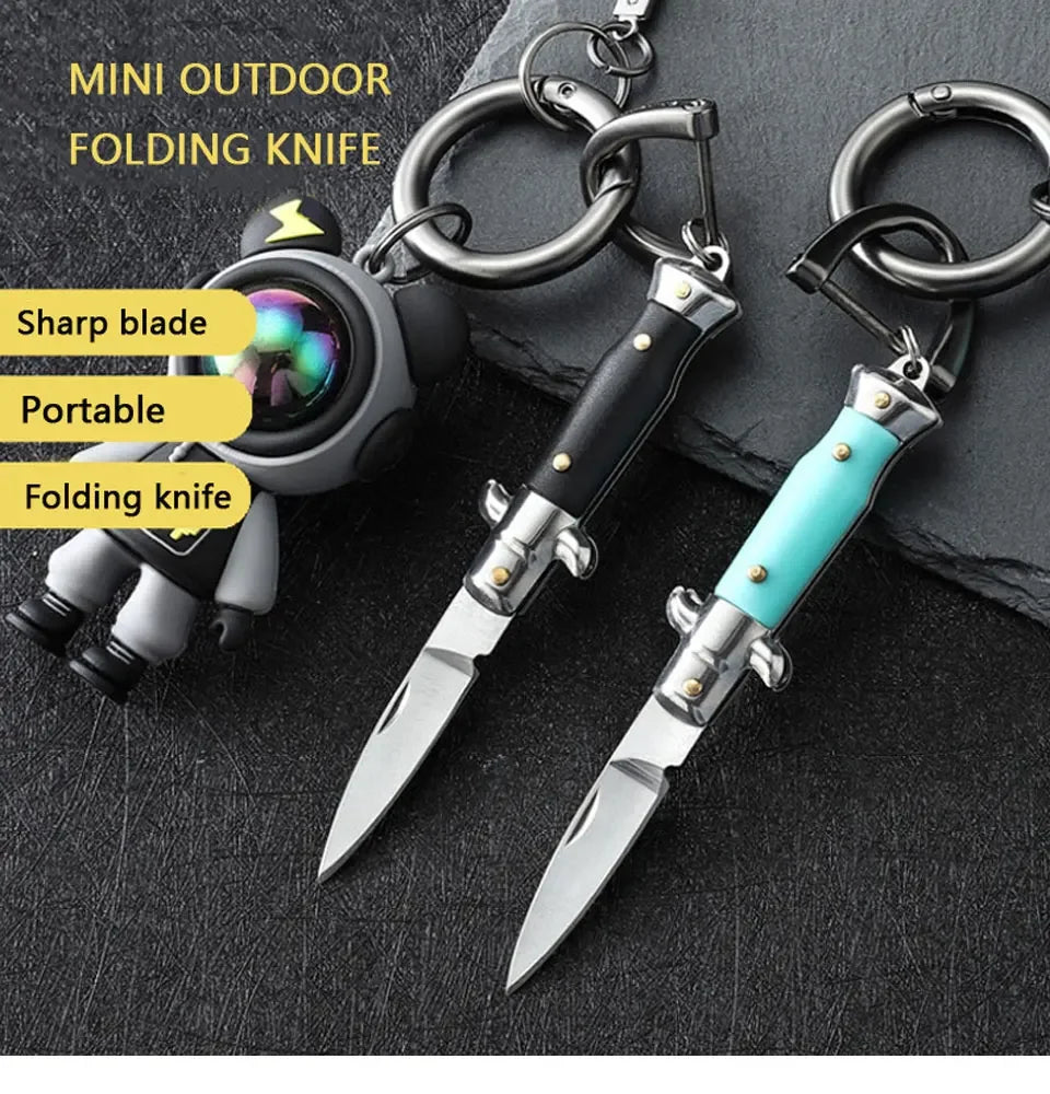 MiniPortable Folding Pocket Knife Multifunction EDC Keychain Pendant Camping Outdoor Survival Blade Cutter Opener Unpacking Tool