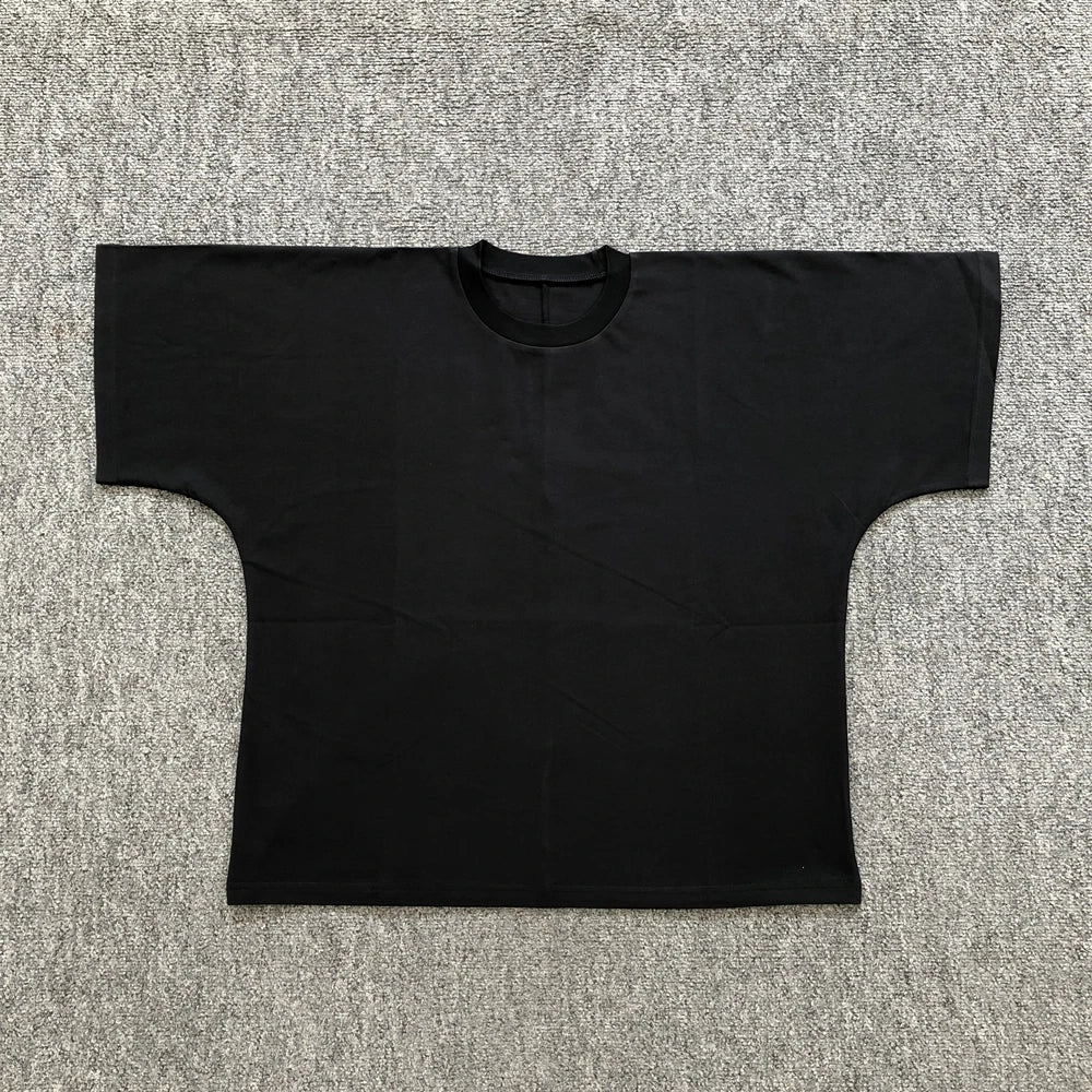 Yao Fashion HipHop Street Style Loose Baggy Casual Solid Color Unisex Tops Tanks Kanye West High Quality1:1 T Shirt For Men