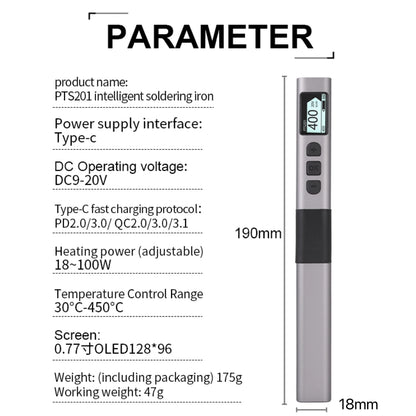 PTS201 PD 100W Soldering Iron Portable Solder Station PID Temperature Control for Electronic DIY Repair