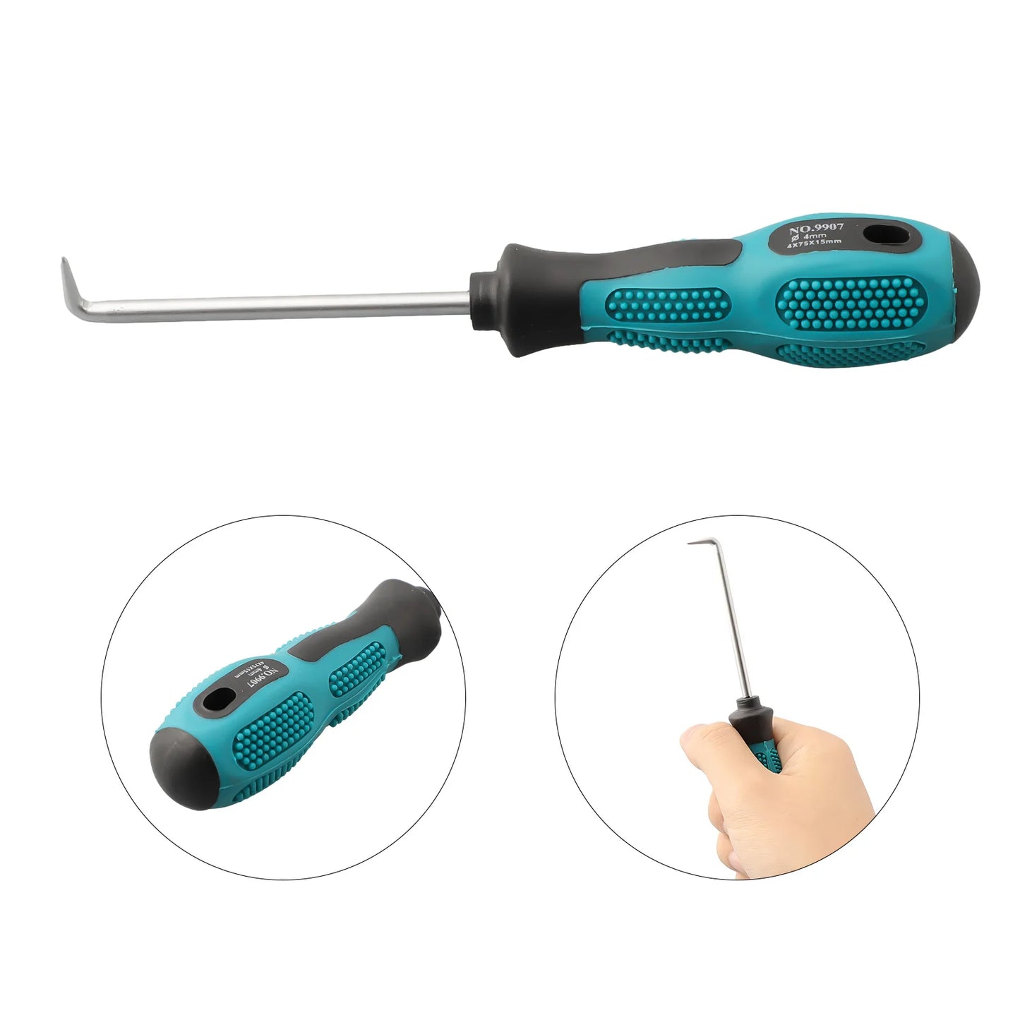1pc 90 Degree Car Pick Hook Tool O Ring Oil Seal Gasket Puller Remover For Separating Wires Removing Small Fuses Pick Hooks Tool