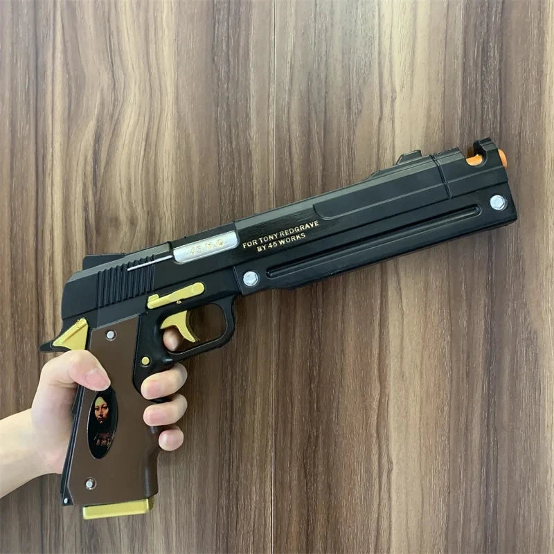 OW Gun Cosplay Cole Cassidy Revolver Prop Peacekeeper Weapons Model Safety PU Rubber Model Halloween No Shooting