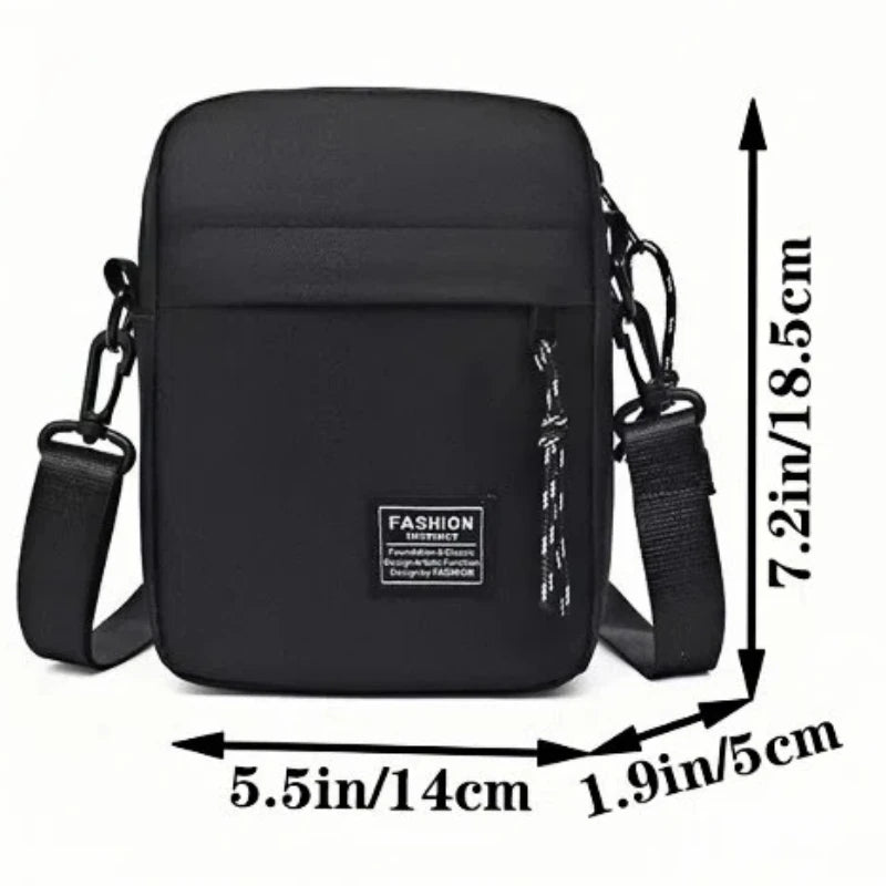 1Pcs 14×5×19cm Men Womens Canvas Crossbody Bag Lightweight Mini Shoulder Phone Pouch for Outdoor Hiking Travel Sports Square Bag
