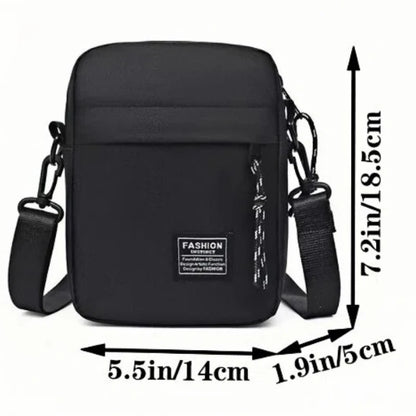 1Pcs 14×5×19cm Men Womens Canvas Crossbody Bag Lightweight Mini Shoulder Phone Pouch for Outdoor Hiking Travel Sports Square Bag