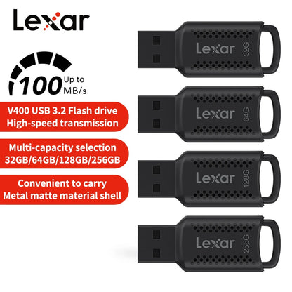 Original Lexar JumpDrive V400 USB 3.2 Stick 32GB 64GB 128GB 256GB USB Pen Drive Memory Stick U Disk For Computer
