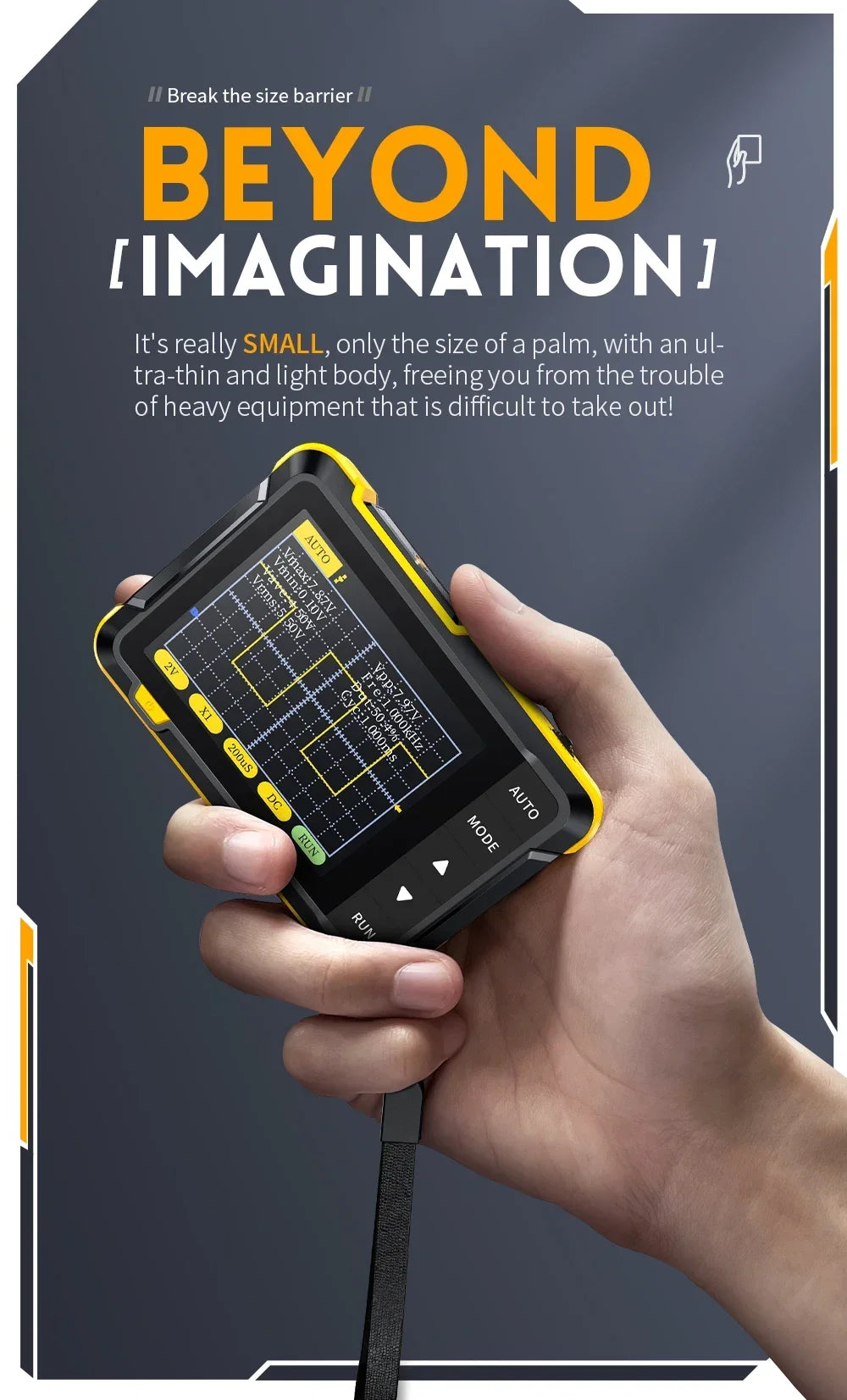 FNIRSI Professional NEW DSO152 Handheld Digital Oscilloscope: 2.5MSa/s Sampling, 200KHz Bandwidth, 800 VPP PWM Output