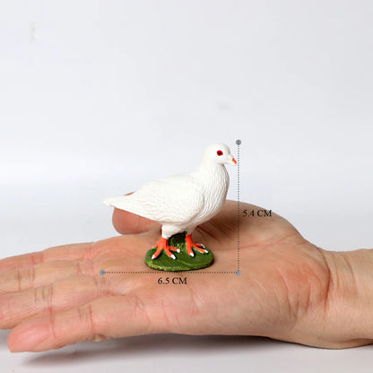 Hand Painted Simulation Bird Model Figures Toucan Peacock Owl Flamingo, Early Cognition Toy Cake Decoration For Children