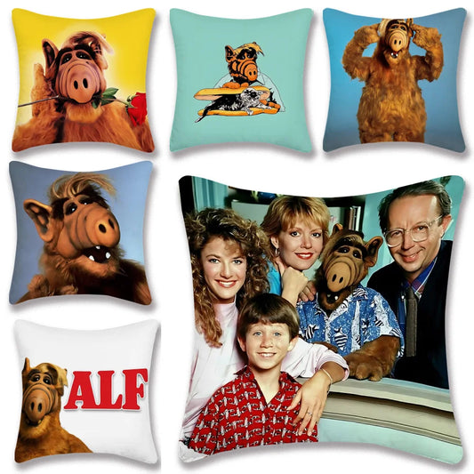 Classic TV Series A-Alf Pillow Covers Cartoon Sofa Decorative Home Double-sided Printing Short Plush Cute Cushion Cover
