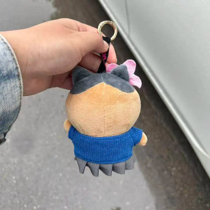 Cute Hachiware Momonga Gyaru Style Plush Keychain Tan Skin Blue-Eared Cat Bag Usagi Charm Pendant Toy Gift for Boys Girls Fans