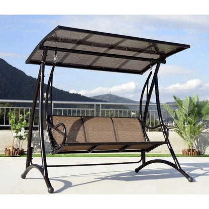 Outdoor Swing Balcony Rocking Chair Garden Patio Hanging Chair Outdoor Three Person Reclining Bed Internet Celebrity Swing Chair