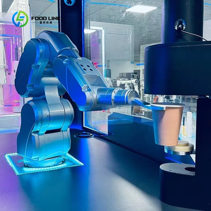 Customized AI Robot Coffee Vending Machine with Credit Card Payment Metal Construction SDK Integration Auto Clean Function