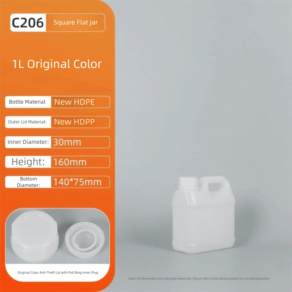 1/2/3/4/5/6/10L Plastic Airtight Bottle with Lid Food Grade HDPE Bucket Sealed Large-Capacity Oil Jerrican Gel Shampoo