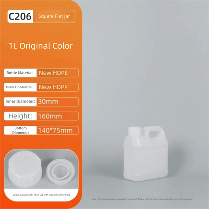 1/2/3/4/5/6/10L Plastic Airtight Bottle with Lid Food Grade HDPE Bucket Sealed Large-Capacity Oil Jerrican Gel Shampoo