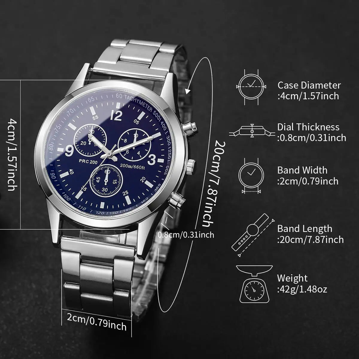 1/2PCS Fashion Men's Watches Set Casual Analog Quartz Business Watch Men Wristwatch Reloj Hombre（Without Box）